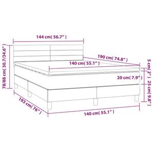 Boxspringbett 3017288-15 Hellgrau - Tiefe: 193 cm