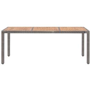 Gartentisch Grau - Polyrattan - Holzart/Dekor - 90 x 75 x 190 cm