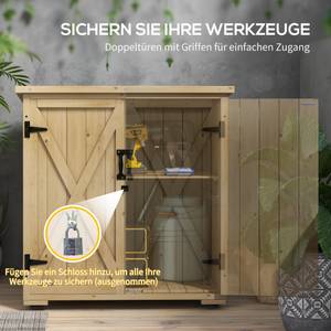 Gartenschrank 84G-416V00ND Braun - Massivholz - 88 x 90 x 78 cm