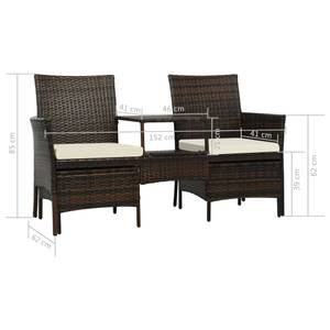 Sofa-Set 3005439 (2er Set) Braun - Metall - Polyrattan - 152 x 85 x 62 cm