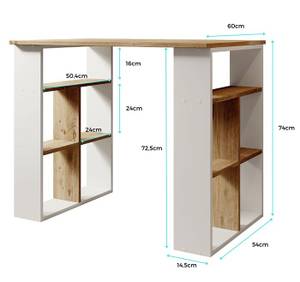 Schreibtisch Urban Weiß - Holzwerkstoff - 90 x 74 x 60 cm