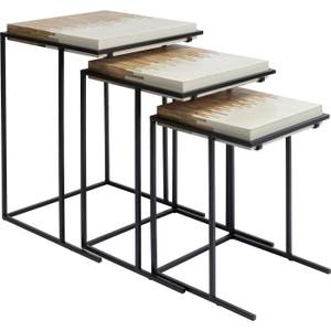 Tables d'appoint Bora Bora (lot de 3) Marron - Métal - 62 x 40 x 62 cm