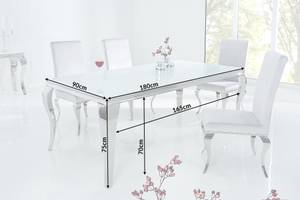 Esstisch MODERN BAROCK Silber - Weiß - Glas - Metall - 180 x 75 x 90 cm