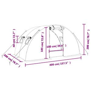 Serre 3029940 Blanc - Profondeur : 200 cm