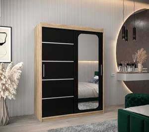 Armoire à portes coulissantes promo v2 Noir - Imitation chêne de Sonoma - Largeur : 150 cm - 2 porte