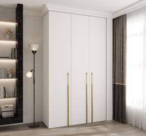 Drehtürenschrank Como 3 Gold - Weiß - 140 x 50 cm