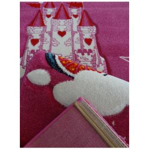 Tapis enfant CHATOLI 140x140 rose 140 x 140 cm