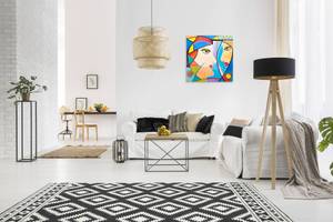 Tableau peint à la main Queen of Mirrors Bois massif - Textile - 87 x 87 x 6 cm