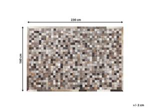 Tapis patchwork ARMUTLU Beige - Marron - Gris - Cuir véritable - 230 x 160 x 160 cm