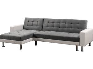 Konvertibles Ecksofa "Theo" - Weiß und G Weiß - 147 x 82 x 258 cm