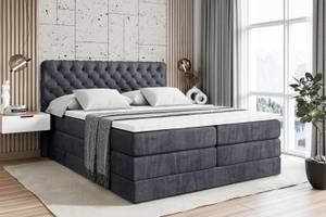 Boxspringbett BOXI8 KING Steingrau - Breite: 160 cm