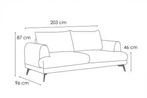 Sofa Adria 3-Sitzer Ecru