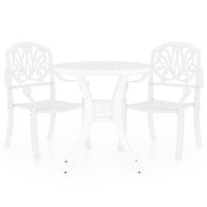 Bistro-Set-k124 ( 3-tlg ) Weiß - Massivholz