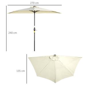 Sonnenschirm 84D-231V00BG Beige - Metall - 135 x 240 x 270 cm