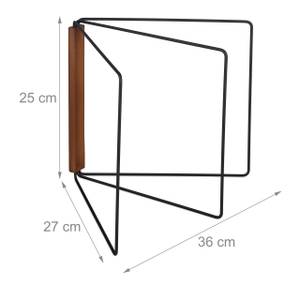 Support chiffon pliable avec 3 barres Noir - Marron - Métal - 36 x 25 x 27 cm