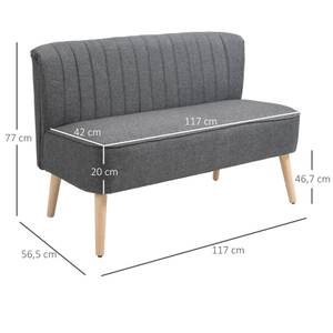 Stoffsofa als 2-Sitzer 833-524V04CG Grau