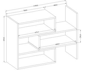 Standregal Karol 03 Eiche - Eiche Dekor - 30 x 83 cm