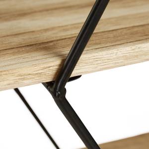 Wandregal aus Holz mit 3 Ebenen Schwarz - Braun - Holzwerkstoff - Metall - 50 x 49 x 20 cm