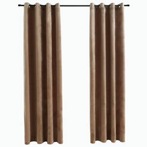 Rideau(lot de 2) 299471 Beige - Hauteur : 175 cm