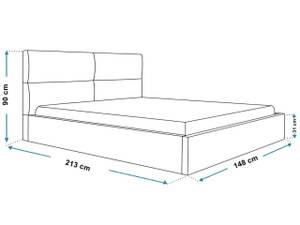 Polsterbett MARAD Hellgrau - Breite: 148 cm