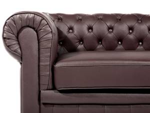 Canapé 3 places CHESTERFIELD Marron - Marron foncé - 195 x 70 x 75 cm