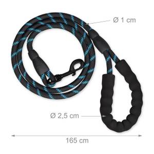 Laisse noire de 150 cm pour chien Noir - Bleu - Gris - Métal - Matière plastique - Textile - 165 x 3 x 5 cm