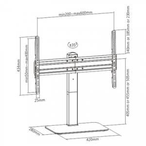 TV-Ständer LUMLDT03-23L Schwarz - Metall - 64 x 77 x 28 cm