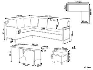 Lounge Set LACONA 5-tlg Grau - Polyrattan - 175 x 60 x 233 cm