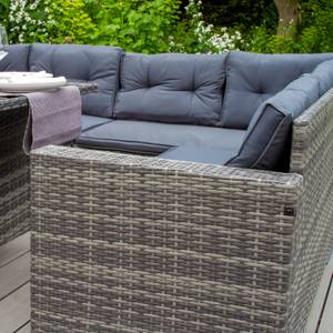 Rattan 9-Sitzer Eckgarnitur Grau - Rattan - 240 x 70 x 180 cm