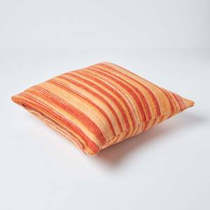 Gestreifter Chenille-Kissenbezug Orange - Rot - 45 x 45 cm