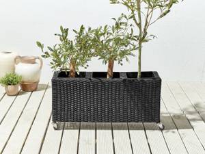 Indoor Blumentopf BELLIS Schwarz - Braun - Polyrattan - 82 x 40 x 28 cm