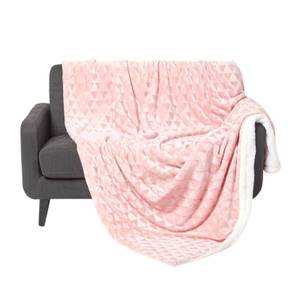 Decke mit Dreiecksmuster Sherpa Pink - 200 x 230 cm