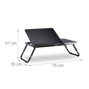 2x Table d'ordinateur portable Noir Noir - Bois manufacturé - Métal - Matière plastique - 75 x 40 x 35 cm