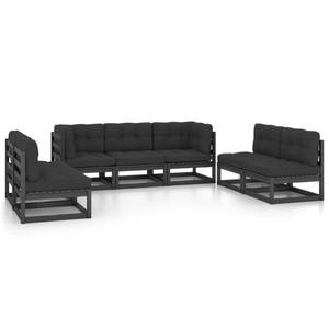 Salon de jardin 3009899-2 (lot de 7) Anthracite - Noir