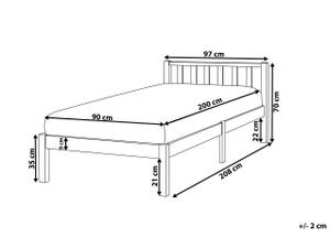 Einzelbett FLORAC Weiß - Breite: 97 cm