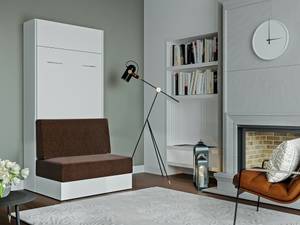 Armoire lit escamotable DYNAMO SOFA Blanc - Largeur : 101 cm