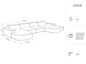 Panoramasofa JODIE 6 Sitzplätze Beige - Textil - 166 x 70 x 364 cm