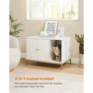 Katzenklo-Schrank Niamey Weiß - Holzwerkstoff - 50 x 55 x 80 cm