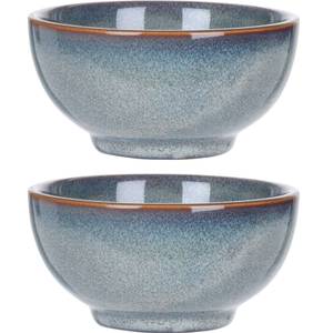 Suppenteller, 2 Stück, 320 ml, blau Blau - Keramik - 12 x 12 x 12 cm