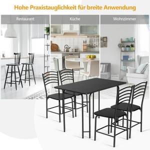 Essgruppe rechteckig(5-teilig) Schwarz - Holzwerkstoff - Breite: 70 cm