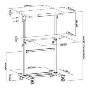 Rednerpult LUMWST01A Schwarz - Metall - 70 x 139 x 69 cm