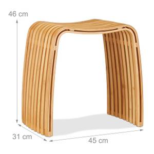 2 x Garderoben Hocker im Bambus Design Braun - Bambus - 45 x 46 x 31 cm