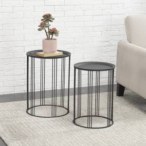 Set de 2 Tables Morristown Noir - Métal - 34 x 50 x 34 cm