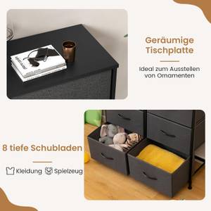 Stoffkommode TG32861PW Schwarz - Holzwerkstoff - 30 x 92 x 80 cm