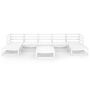 Garten-Lounge-Set (8-teilig) 3009737-1 Weiß - Massivholz - Holzart/Dekor - 70 x 30 x 70 cm