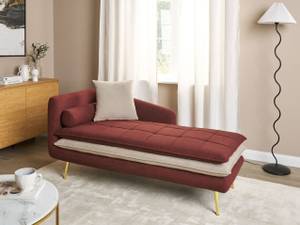 Chaise longue GONESSE Beige - Doré - Rouge - Textile - 164 x 72 x 77 cm