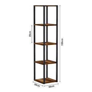 Étagère autoportante Uusikaupunki Noir - Bois manufacturé - 30 x 150 x 30 cm