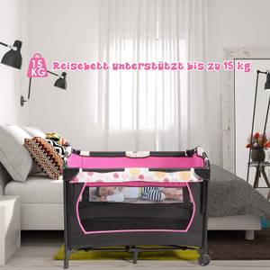 4 in 1 klappbares Reisebett Beistellbett Schwarz - Metall - 72 x 81 x 107 cm