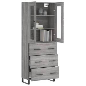 Highboard DE8026 Grau - Holzwerkstoff - 34 x 180 x 70 cm