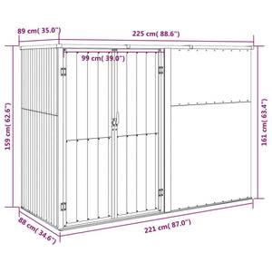 Geräteschuppen 3006852 Anthrazit - Breite: 225 cm